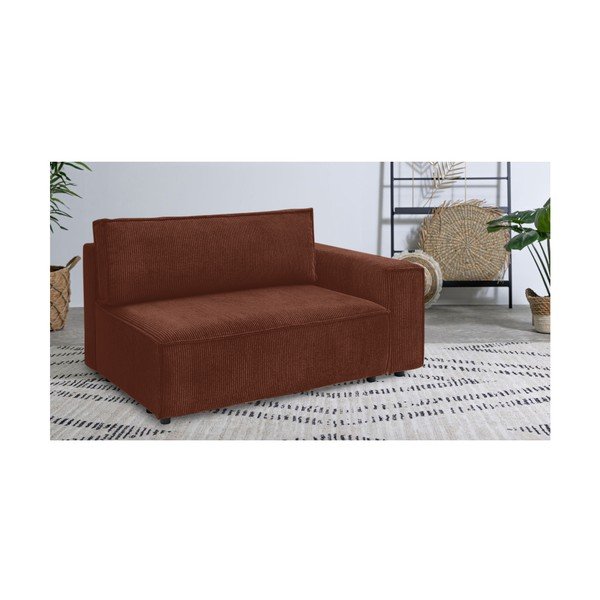 Ķieģeļu sarkans velveta modulārais dīvāns (ar labo stūri) Nihad modular – Bobochic Paris-image-1