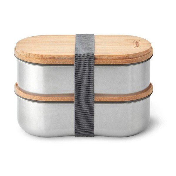 Pusdienu kārba 2x kastes ar nodalījumiem Bento – Black + Blum