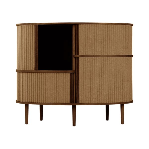 Brūns/gaiši brūns skapītis ar ozolkoka imitāciju un bīdāmām durvīm 120x100x50 cm Audacious – UMAGE-image-1