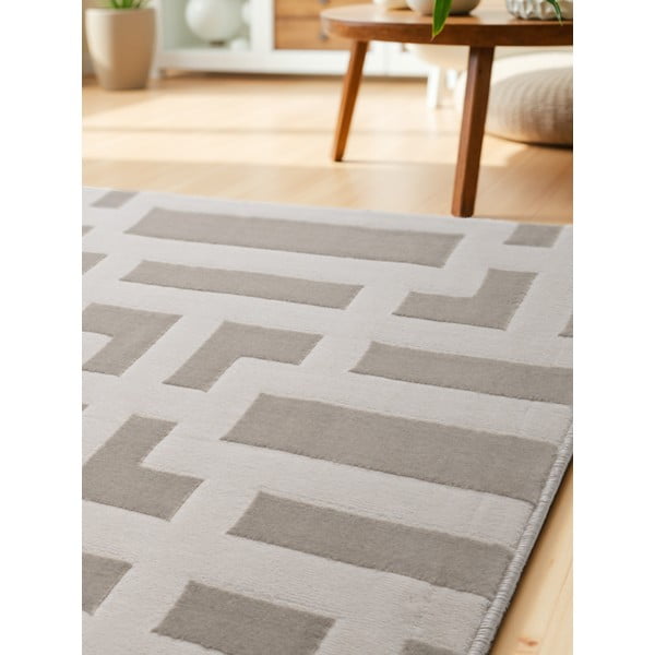 Pelēks/krēmkrāsas celiņa paklājs 80x240 cm Perles Onyx – Elle Decoration-image-3