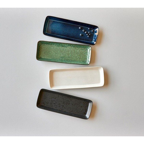 Servēšanas keramikas paplāte 14x38 cm Gastro Green/Black – Bitz-image-1