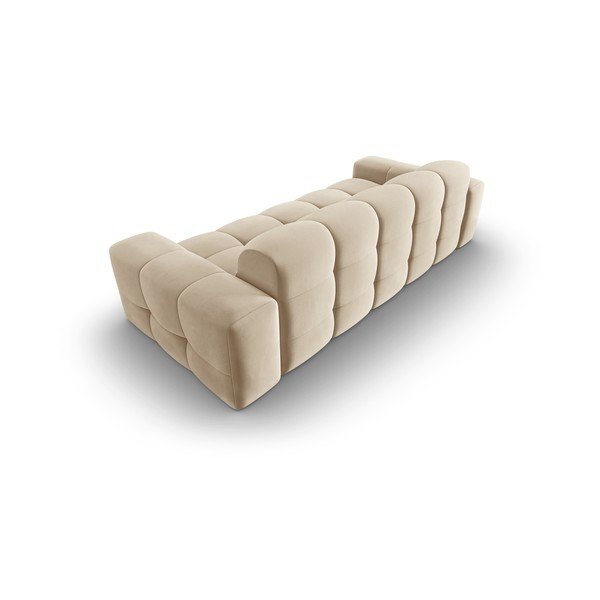 Bēšs samta dīvāns 222 cm Kendal – Micadoni Home-image-4