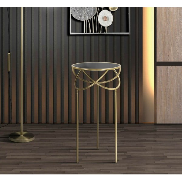 Apaļš sānu galdiņš ar stikla galda virsmu ø 40 cm Ring – Mauro Ferretti-image-1