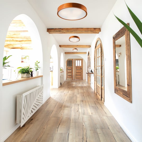 Konjakbrūna griestu lampa ar stikla abažūru ø 47 cm Eveline – LAMKUR-image-1