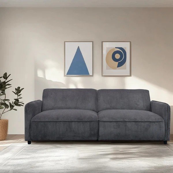 Antracīta pelēks velveta regulējams/salokāms dīvāns 209 cm Alicia – Støraa-image-1