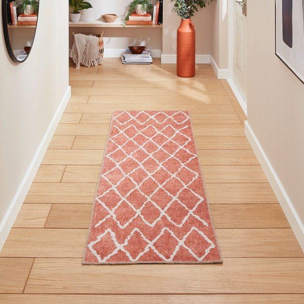 Oranžs mazgājams celiņa paklājs 76x230 cm Coral Orange – Think Rugs-image-1