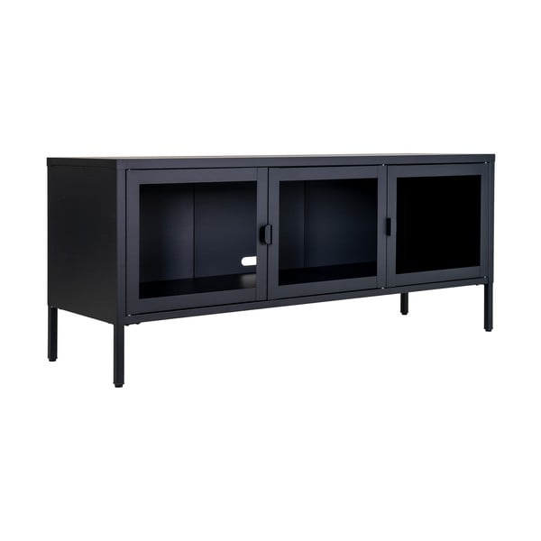 Melns metāla TV galdiņš 130x55 cm Brisbane – House Nordic-image-2