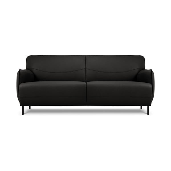 Melns ādas dīvāns Windsor & Co Sofas Neso, 175 x 90 cm