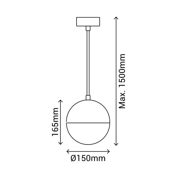 Melns piekaramais gaismeklis SULION Eclipse, augstums 150 cm-image-2
