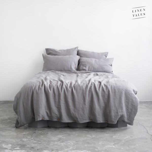 Pelēka lina gultas veļa 200x140 cm – Linen Tales
