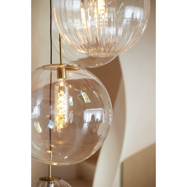 Bronzas krāsas piekaramā lampa ar stikla abažūru ø 40 cm Medina – Light & Living-image-2