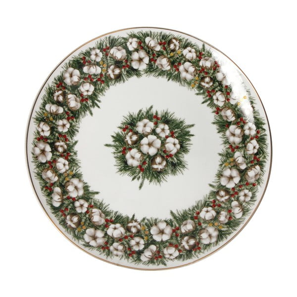Porcelāna šķīvis ar Ziemassvētku motīvu Brandani Piatto Portata Batuffoli, ⌀ 30,5 cm