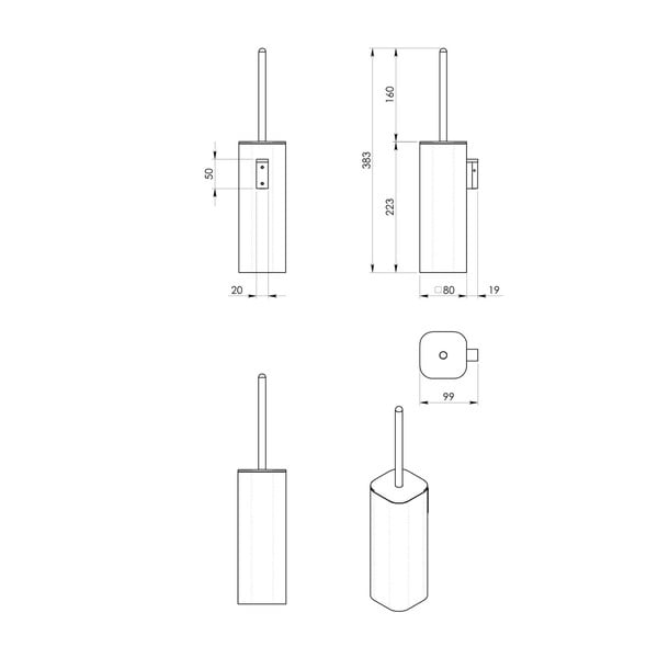 Balta sienas tualetes birste Gedy Flori – Sapho-image-1