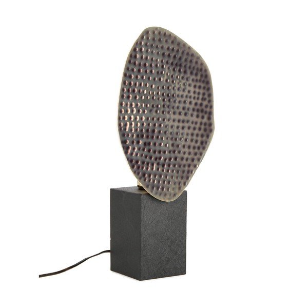 Antracīta pelēka metāla galda lampa ar metāla abažūru (augstums 46 cm) Neev – Bizzotto