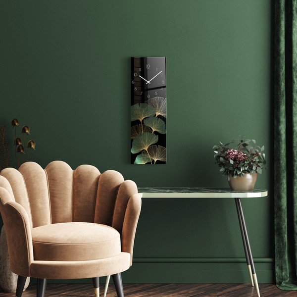 Stikla sienas pulkstenis Gingko - Styler-image-3