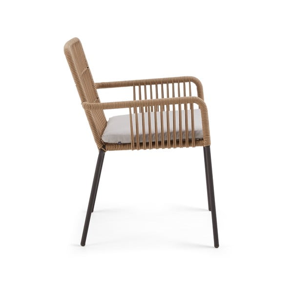 Dārza krēsls ar tērauda konstrukciju un virvju pinumu Kave Home Samt-image-2