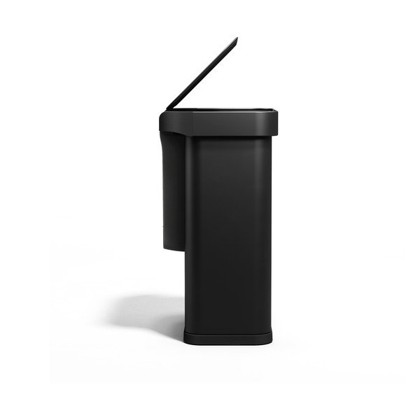Melna bezkontakta tērauda atkritumu tvertne 58 l Sensor – simplehuman-image-4