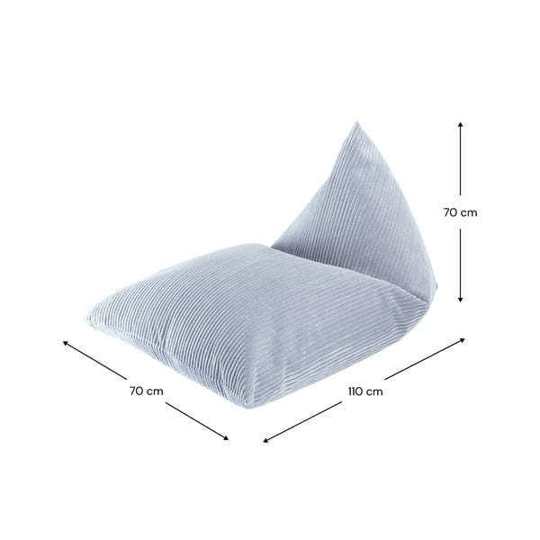 Zils velveta bērnu sēžammaiss Big Lounger – Wigiwama-image-2