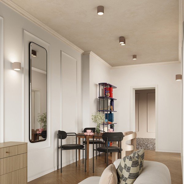 Pelēkbrūna sienas lampa ø 10 cm Zora – Sollux-image-4