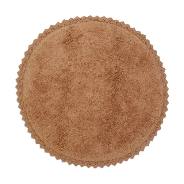 Ķieģeļu sarkans mazgājams/ar rokām darināts kokvilnas apaļš paklājs ø 110 cm Perla Toffee – Nattiot