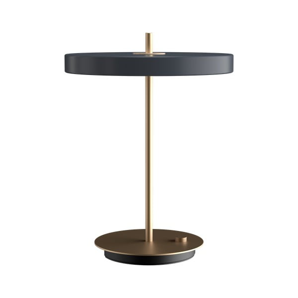 Antracīta pelēka LED galda lampa ar regulējamu spilgtumu no metāla (augstums 41,5 cm) Asteria Table – UMAGE