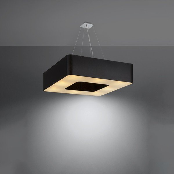 Melna piekaramā lampa ar stikla/auduma abažūru Piano – Sollux-image-3