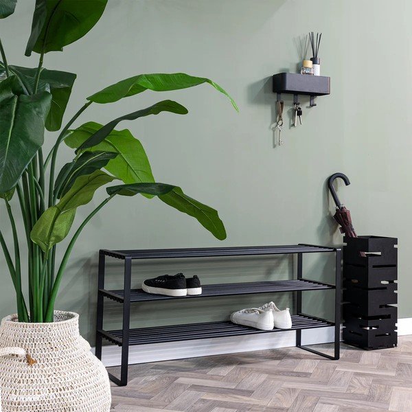 Melns metāla apavu plaukts 100x48,5x29 cm Rex – Spinder Design-image-2