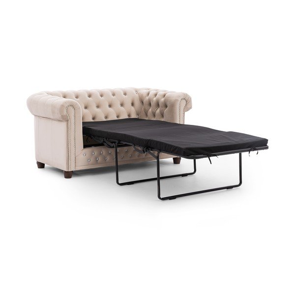 Bēšs samta salokāms dīvāns 148 cm York Blik – Ropez-image-2