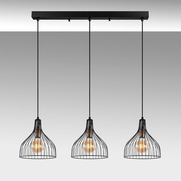 Melna piekaramā lampa ar metāla abažūru Cafu – Opviq lights-image-4