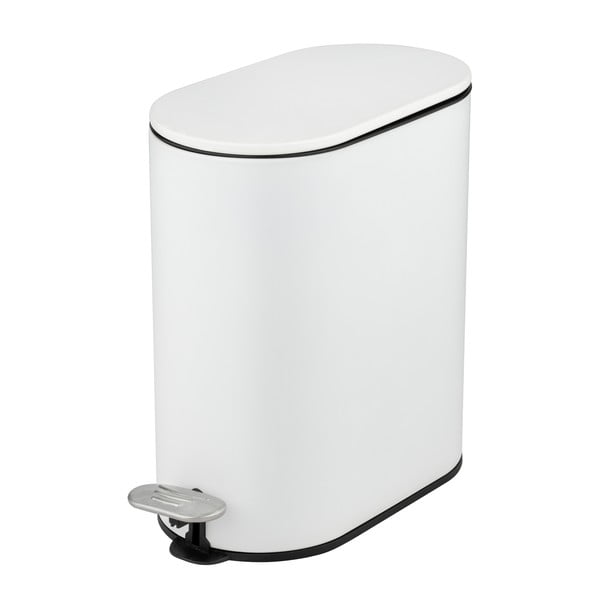 Matēti balta tērauda atkritumu tvertne ar pedāli 5 l Collungo – Wenko