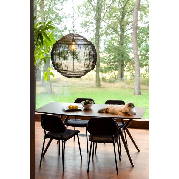 Melna piekaramā lampa ø 70 cm Meezan – Dutchbone-image-2