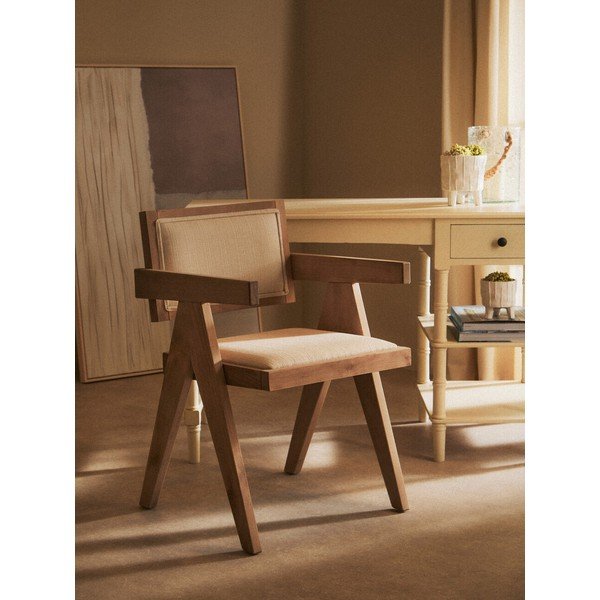 Dabīga toņa polsterēts pusdienu krēsls Cebu – Premier Housewares-image-1