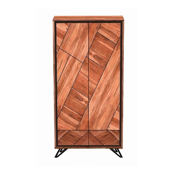 Dabīga toņa akācijas masīvkoka drēbju skapis 90x181x40 cm Ambala – Interia Home & Living