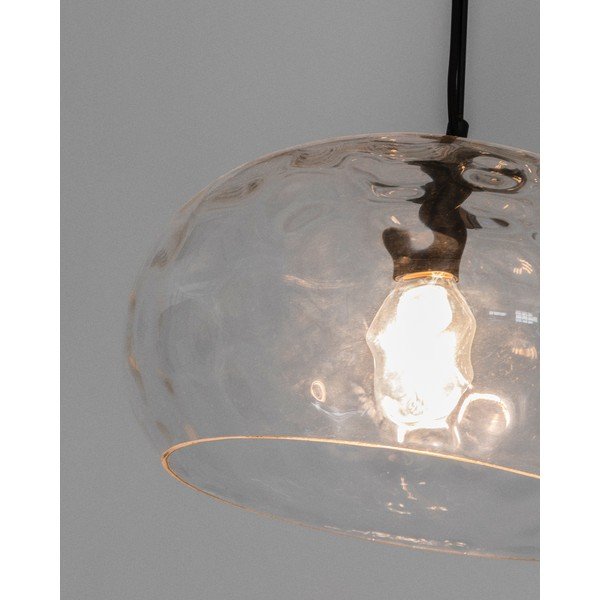 Melna piekaramā lampa ar stikla abažūru ø 40 cm Balma – Kave Home-image-1