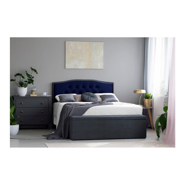 Tumši zils gultas galvgalis Mazzini Sofas Daisy, 160 x 120 cm-image-2