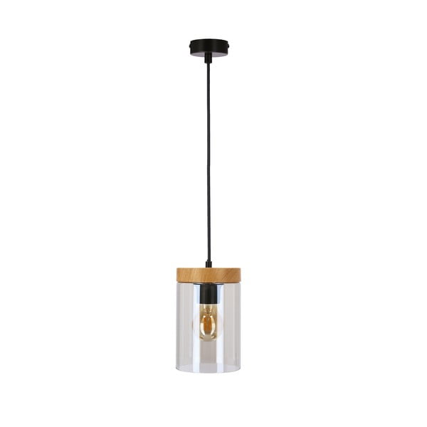 Melna/dabīga toņa piekaramā lampa ar stikla abažūru ø 12 cm Wels – Candellux Lighting