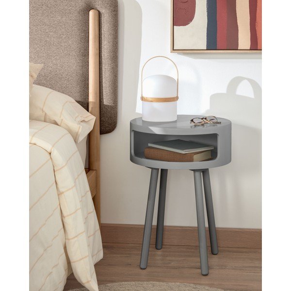 Pelēks žurnālgaldiņš ar uzglabāšanas vietu Kave Home Bruk-image-1