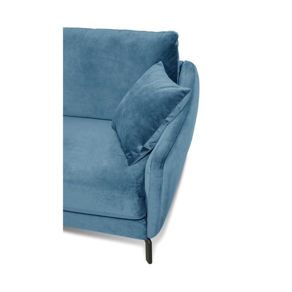 Zils samta stūra dīvāns Scandic Magic, kreisais stūris-image-4