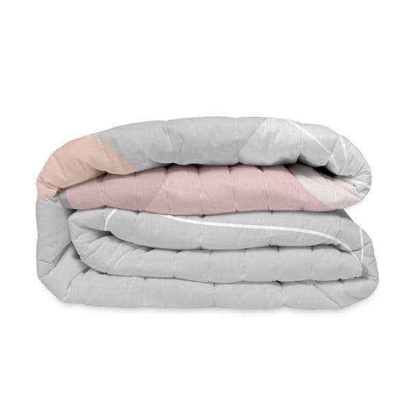 Rozā/pelēks kokvilnas stepēts gultas pārklājs 180x260 cm Range – Blanc-image-4