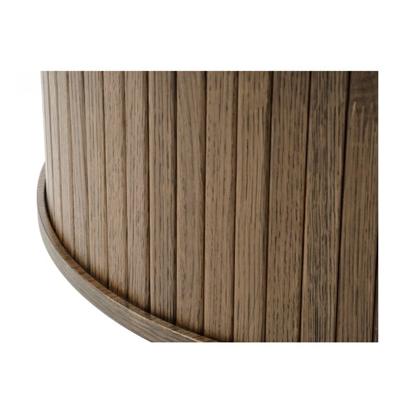 Brūns apaļš žurnālgaldiņš ar ozolkoka imitāciju ø 90 cm Nola – Unique Furniture-image-1