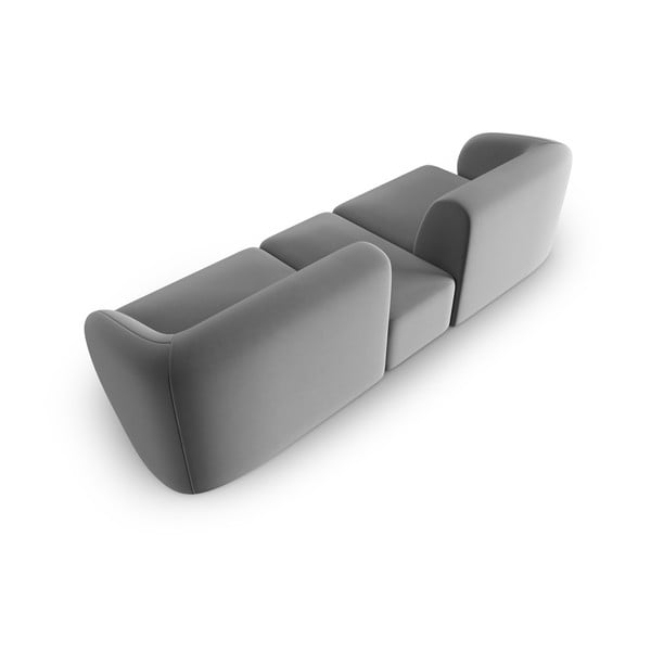 Pelēks samta dīvāns 246 cm Paolo – Milo Casa-image-3