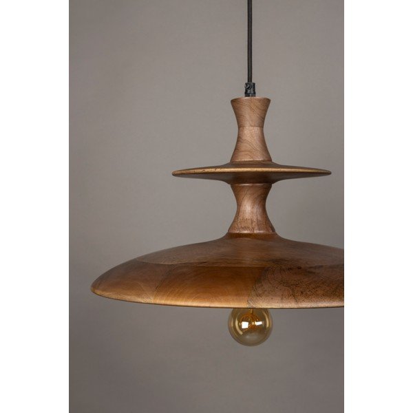 Tumša dabīga toņa mango masīvkoka piekaramā lampa ø 43 cm Cath – Dutchbone-image-2