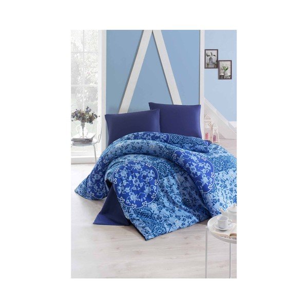 Kokvilnas gultasveļa ar palagu un 2 spilvendrānām Rosa, 200 x 220 cm