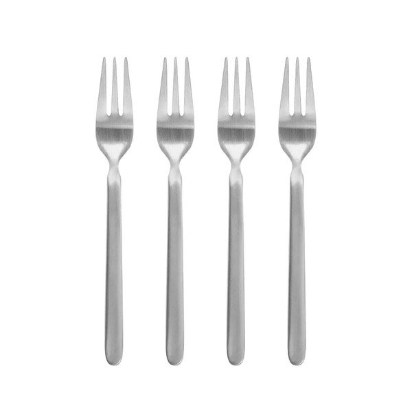 Matētas sudraba krāsas nerūsējošā tērauda deserta dakšiņas (4 gab.) 4 personām Stella – Blomus