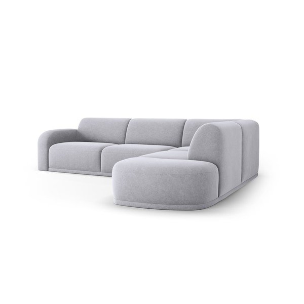 Gaiši pelēks samta stūra dīvāns Erin – Micadoni Home-image-4