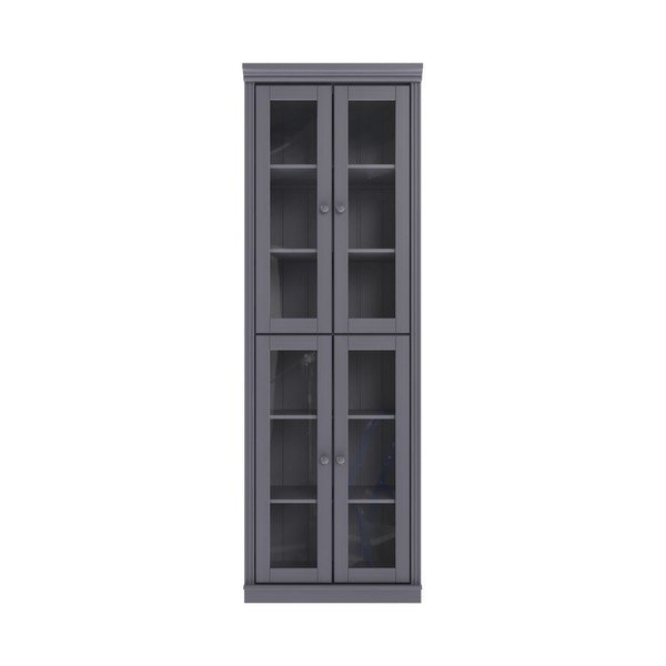 Pelēka priedes masīvkoka vitrīna 74x223x37 cm Anita – Støraa