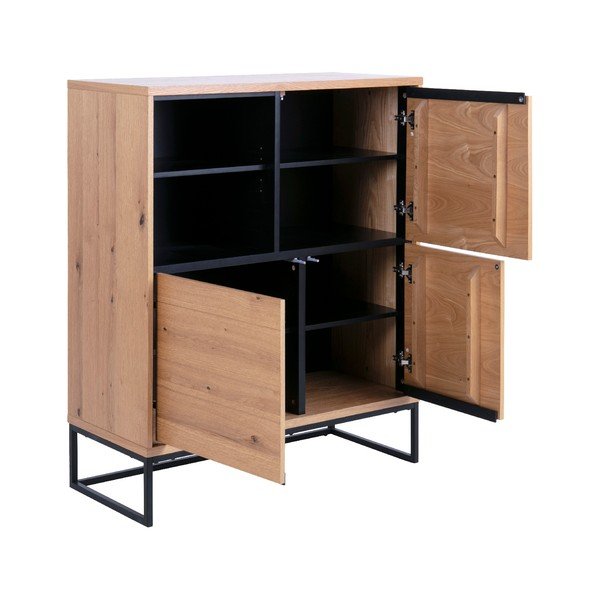 Melna augsta kumode 102,2x124,7 cm Dalarna – Interstil-image-4