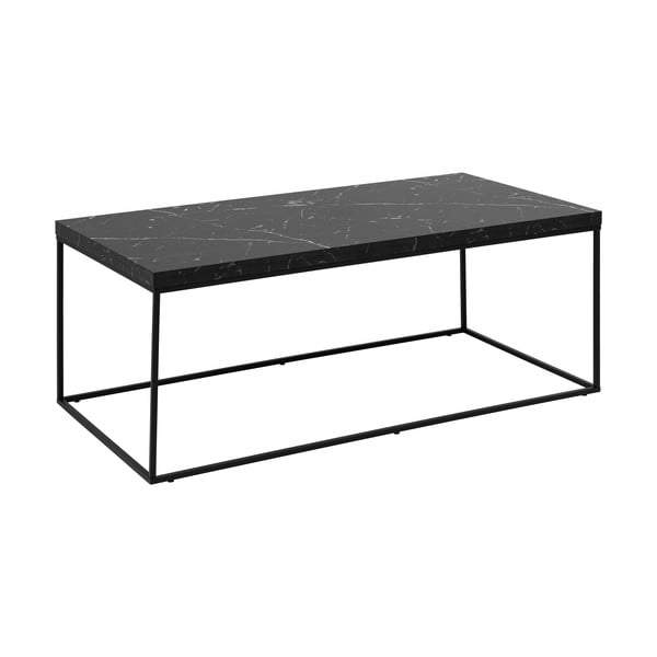 Melns žurnālgaldiņš ar marmora imitācijas galda virsmu 55x110 cm Barossa – Actona-image-4