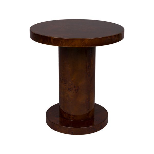 Apaļš sānu galdiņš ar riekstkoka imitāciju ø 46 cm Quinn – Dutchbone