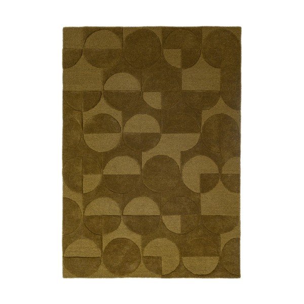 Tumši zaļš ar rokām darināts vilnas paklājs 160x230 cm Gigi – Flair Rugs